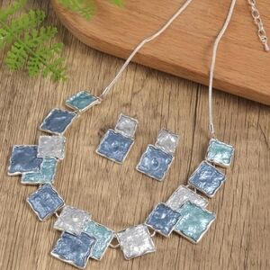 Boho Style Jewerly Set Geometric Design With Uneven Surface  3 pcs Set